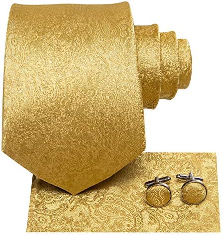 Hi-Tie Ties for Men Silk Necktie Handkerchief Cufflinks Wedding Formal Party Gift for Men