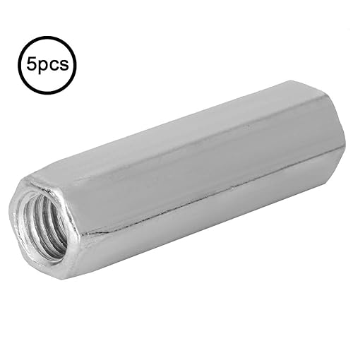 Miniatura 7 de 5 tuercas de varilla largas, tuercas de acoplamiento hexagonales de acero al carbono, tuerca de manga hexagonal M10 sujetadores roscados (M10x40)