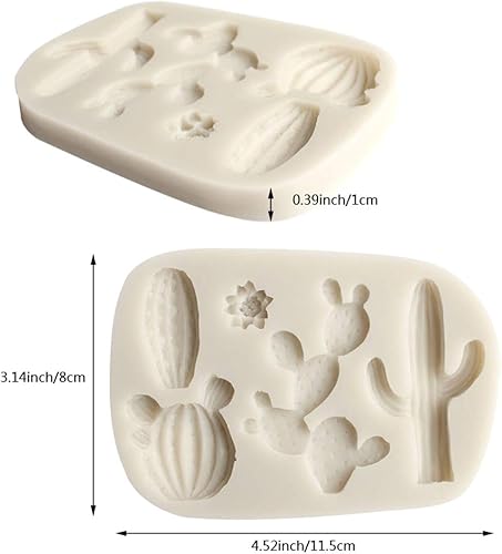Miniatura 4 de Molde de silicona para cactus, fondant de cactus, moldes de caramelo de chocolate, herramienta de decoración de cupcakes para decoración de pasteles