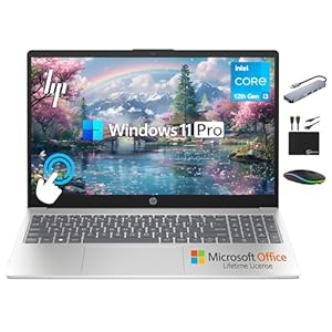 HP 2025 Business 15.6″ HD Touch Laptop, 6-Core Intel i3 Processor (Upto 4.4GHz), 32GB RAM, 1.5TB Storage (1TB SSD + 500GB Ext), Long Battery, MarxsolAccessory, Lifetime Microsoft Office, Win 11 Pro