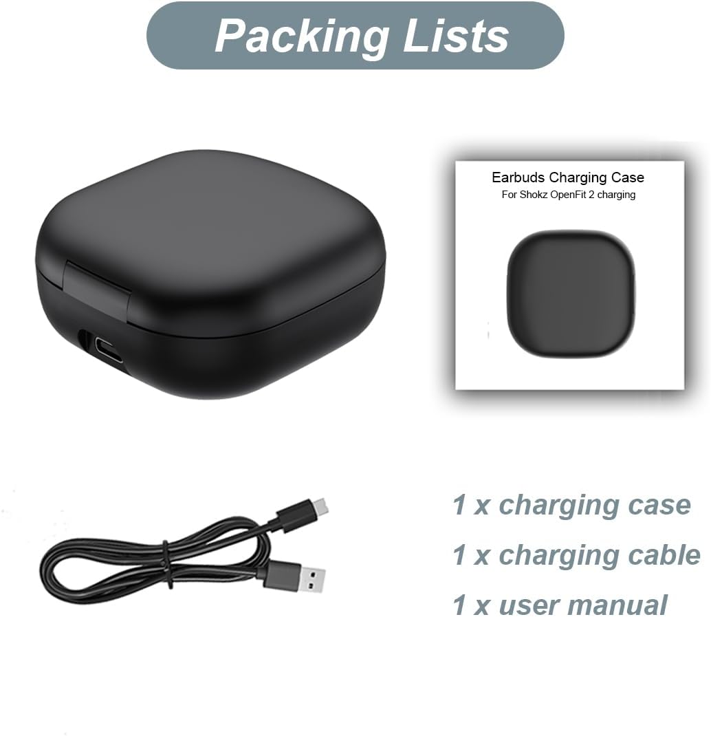 Charging Case Compatible with SHOKZ OpenFit 2/2+ (Not for OpenFit) - Portable Charger Case Cover for SHOKZ T920 T921 Open Ear Headphones