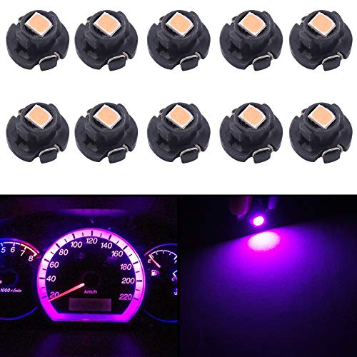 shunyang 10Pcs Heater Climate Control T4/T4.2 Neo Wedge LED Bulbs A/C Climate Control Light 1-2835-SMD Chips Light Bulbs Replacement Pink