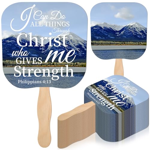 Image of Sherr 50 Pcs Christian Fans Bulk Religious Church Bible Verse Scripture Handheld Fans the Lord's Prayer Parlor Church Favors