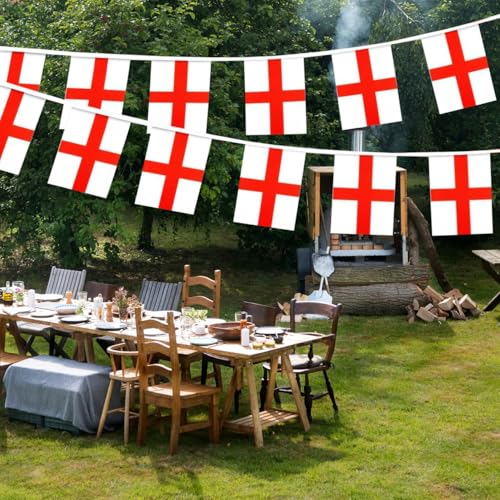 Image of England Flags English String Flag Banners for Patriotic Events Independence Day Sports Bars Inside Outside Decorations 33 Feet 30 Flags
