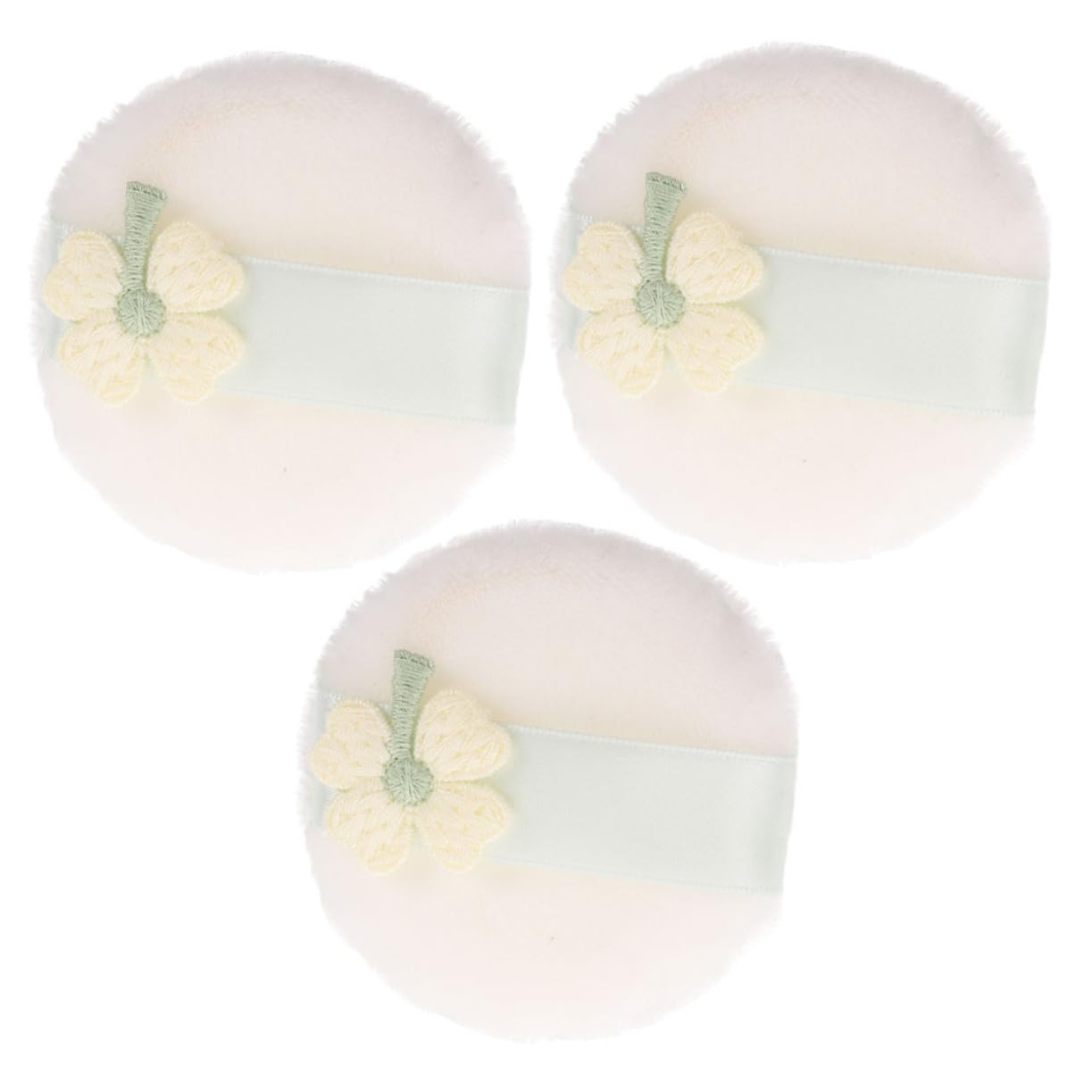 FOMIYES 3Pcs Fluffy Makeup Puff Soft Powder Puff for Loose Powder Comfortable and Efficient Application with Stylish Embroidery Washable and Reusable for All Skin