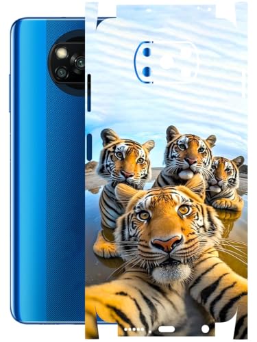 Image of AtOdds - Full Body Back Screen Guard Protector Film - Lamination Wrap Skin Sticker Compatible with Poco X3 PRO | Scratchproof Matte Finish (Selfie)