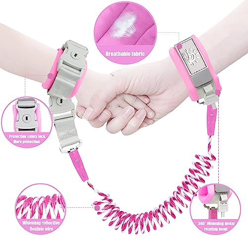 Toddler Leash -Anti Lost Wrist Link for Toddlers -Toddler Harness with Lock for Kids,Baby Leash,Leash for Toddlers,Wrist Leashes,Child Leashes for Toddlers,Upgrade with Reflective Tape Liner for Kids