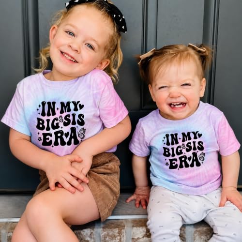 Image of Toddler Big Sister Tee in My Big Sis Era Graphic T-Shirt Big Sis Announcement Crewneck Shirts Sibling Reveal Tops