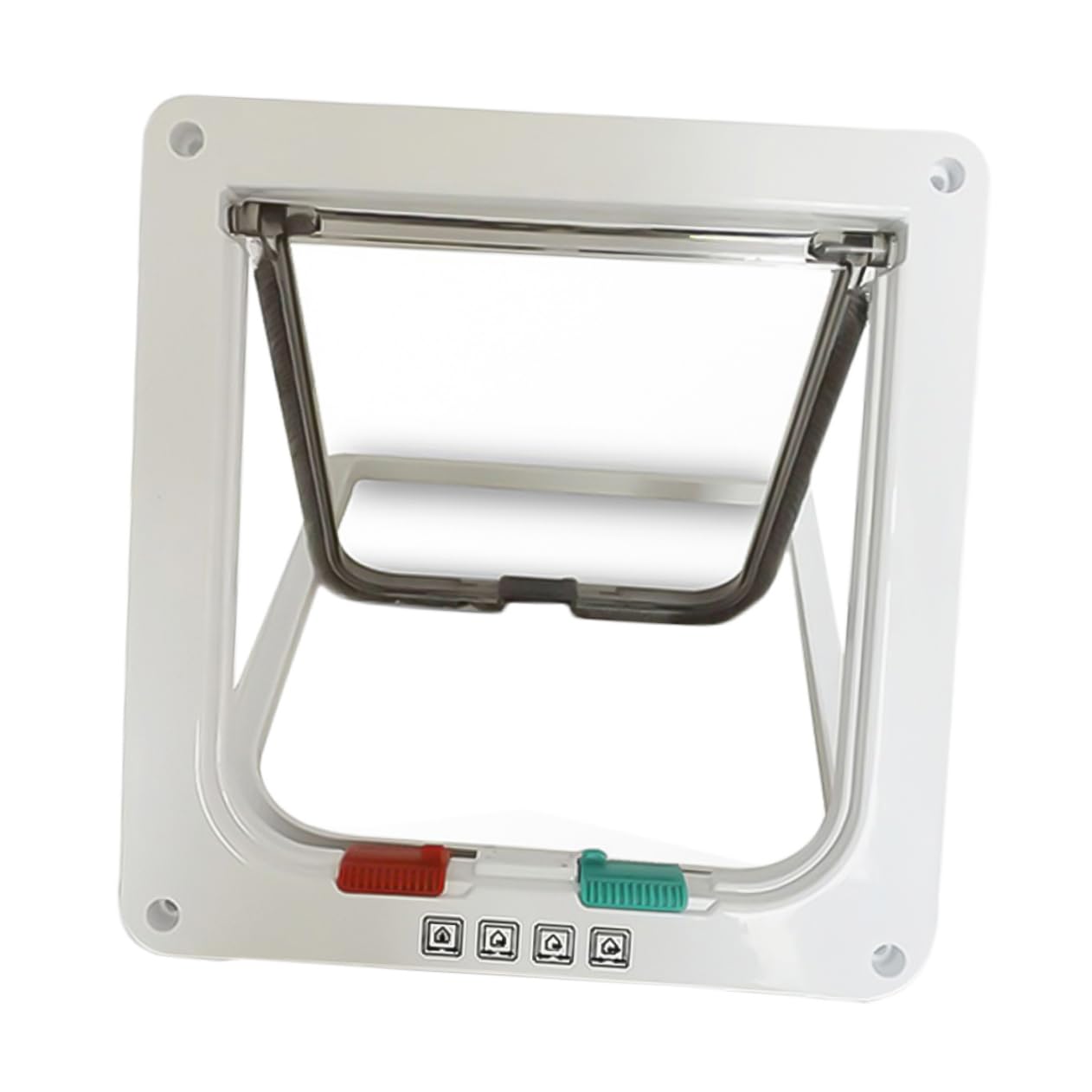 Happyyami Dog Cat Flap Door Kit Lockable Pet Flap 4-Way Locking Modes Size Entry Exit