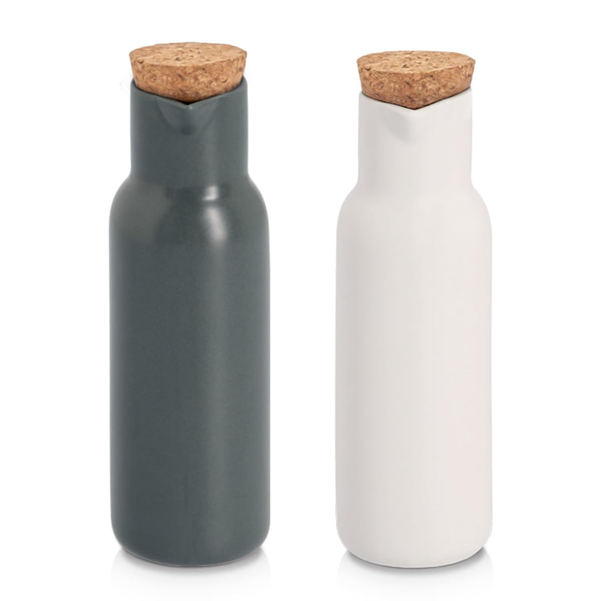 ZELLER PRESENT SCHÖNER LEBEN. PRAKTISCH WOHNEN. Bottiglia di aceto/olio in ceramica, 300 ml, colore bianco