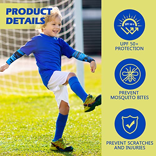 Image of Mepase 14 Pairs Arm Sleeves for Kids UV Sun Protection Cooling Arm Compression Cover Boy Girl Toddler Sport Football