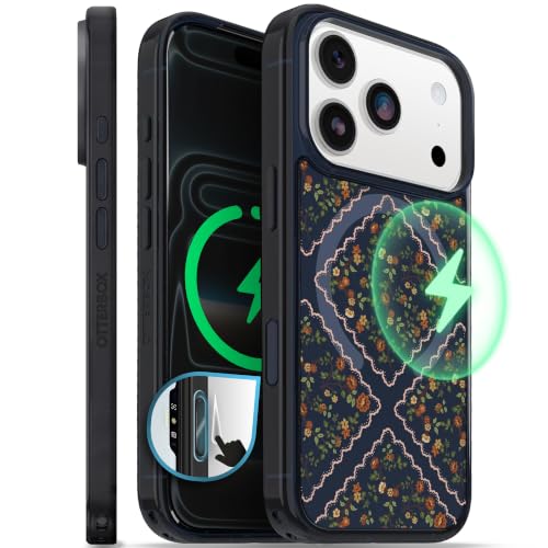 Image of OtterBox iPhone 17 Pro - Symmetry Series Slim MagSafe Case - Floral Romance | 3X Military Drop Protection - Slim Pocket-Friendly - Raised Edges - Anchor Points - Camera Control - Non-Retail Packaging