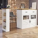 Matériaux haut de gamme : Fabriqué à partir de bois MDF et de métal, ce buffet allie magistralement le design scandinave à des éléments industriels, offrant un aspect visuel élégant et texturé. Sa finition raffinée s'harmonise sans effort avec les intérieurs de cuisine modernes, rustiques ou minimalistes, offrant un rangement polyvalent ainsi qu'une fonctionnalité de comptoir de bar