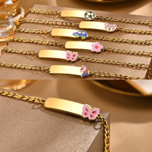 Custom Name Bracelets for Kids Infant Bracelets for Newborn Baby Childrens Bracelets for Girls 1-10 Birthday Gifts Preschool Graduation Gifts for Girls Boys,4.7"-6.6"3