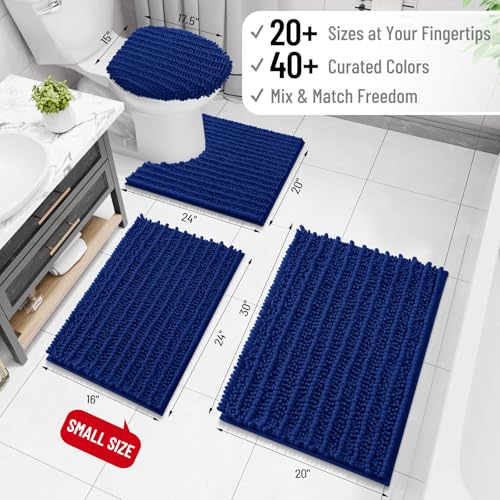 Image of Arotive Luxury Bathroom Rugs 36x24, Extra Soft Thick Absorbent Shaggy Chenille Bath Rugs, Machine Wash Dry, Bath Mats for Bathroom Floor, Tub and Shower, Home Decor Accessories, Royal Blue