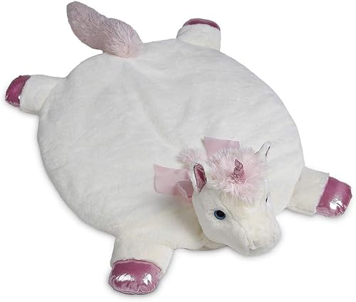 Miniatura 1 de Bearington Baby Dreamer - Tapete de juego para bebé, 30 x 30 pulgadas, manta de peluche de unicornio blanco y rosa