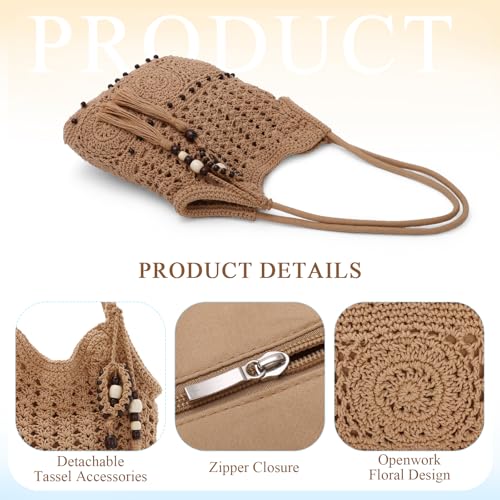 Bolso de hombro tejido GOKTOW para mujer verano playa miniatura 5