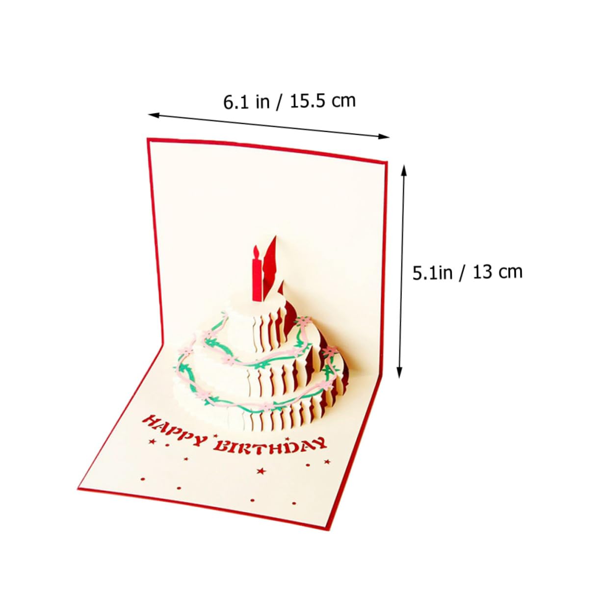 Tofficu 3 Pz biglietti di benedizione di compleanno biglietti d'auguri note di benedizione happy birthday compleanno biglietto di auguri di 3d di rosso