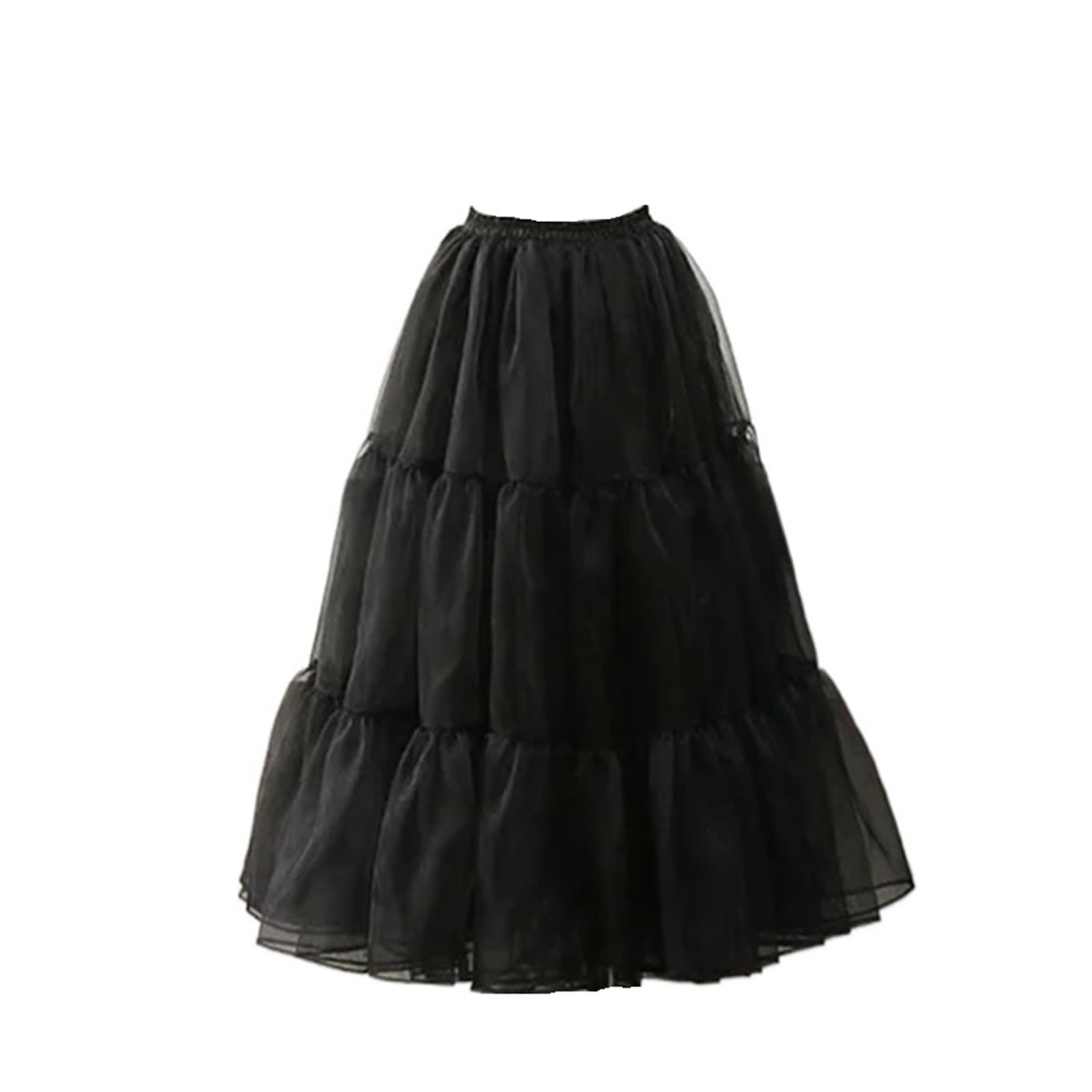 80CM Langer Puffy Rock Halloween Frauen Krinoline Vintage Petticoat for Hochzeit Abend Cosplay Unterrock Rockabilly Tutu