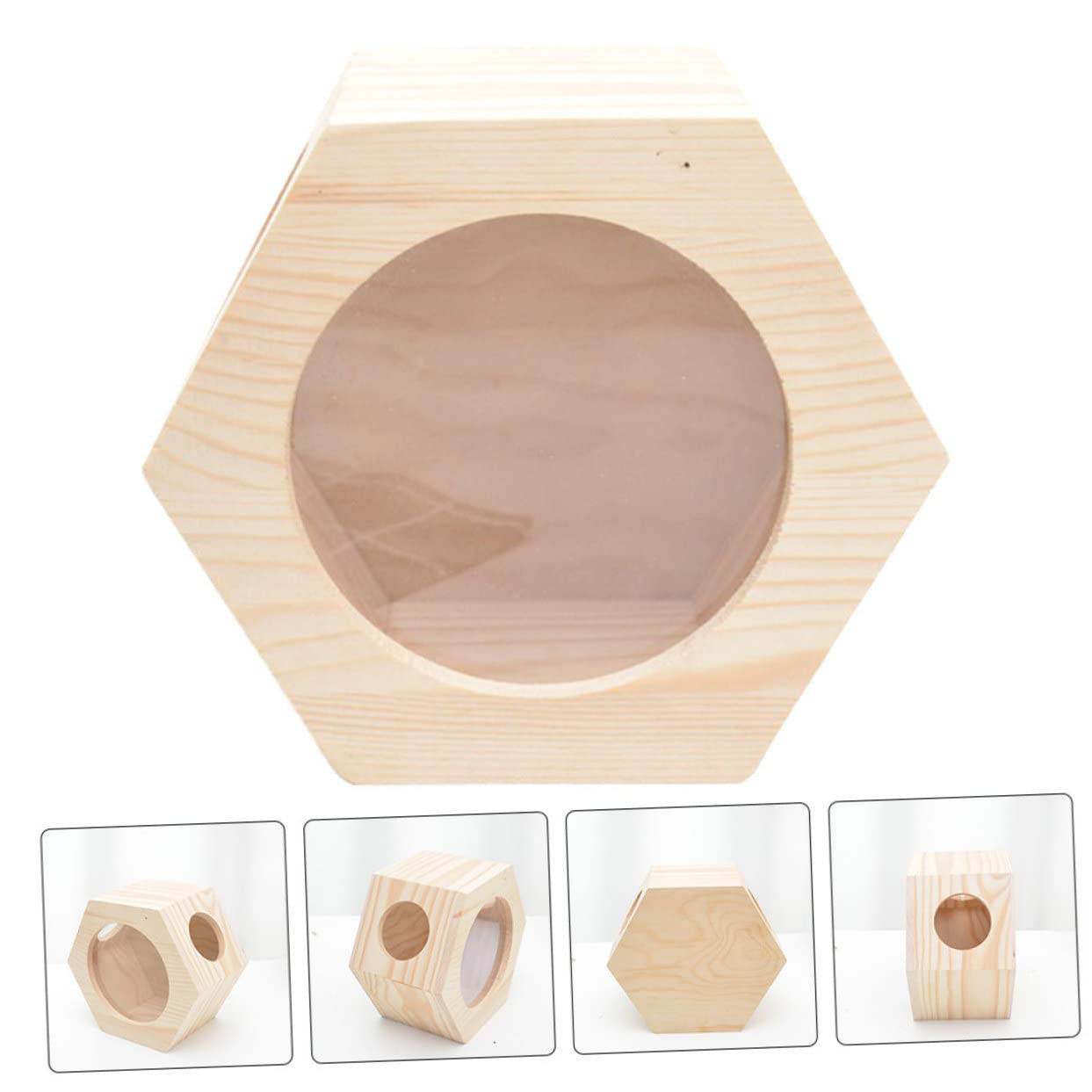 Yardwe Château De Hamster en Bois 14.5X9X17 Cm Maison pour Hamsters Et Rongeurs avec Cachette Et Aire De Jeu Sécurisée pour Cage d'animal De Compagnie
