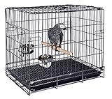 Mcage Collapsable Bird, Parrot, Dog and Cat Carrier Travel Cage (19-Inch Color: Black)