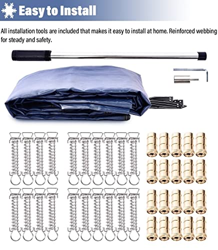 Bâche d'hiver robuste avec outils d'installation, filet de protection pour piscine creusée, empêche les débris et assure la sécurité