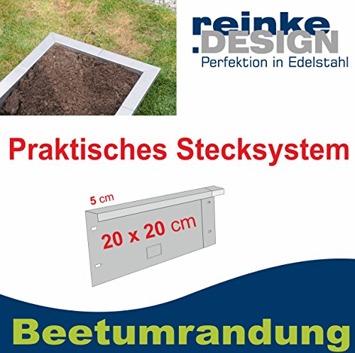 Preisvergleich Produktbild Reinkedesign Edelstahl Beetumrandungen Made in Germany (20 cm)