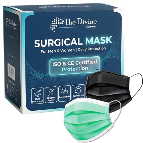 Image of Surgical Mask for Men & Women | Certified by ISO & CE to Protect Mouth Droplets, Dust and Pollution Combo