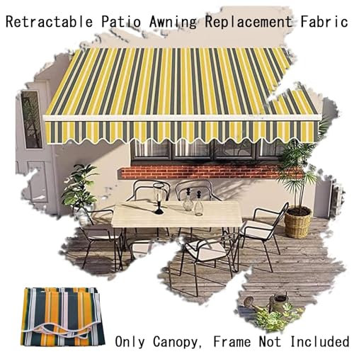Toile de rechange pour auvent de terrasse rétractable 6x2m en polyester épais 280g/m² - 6