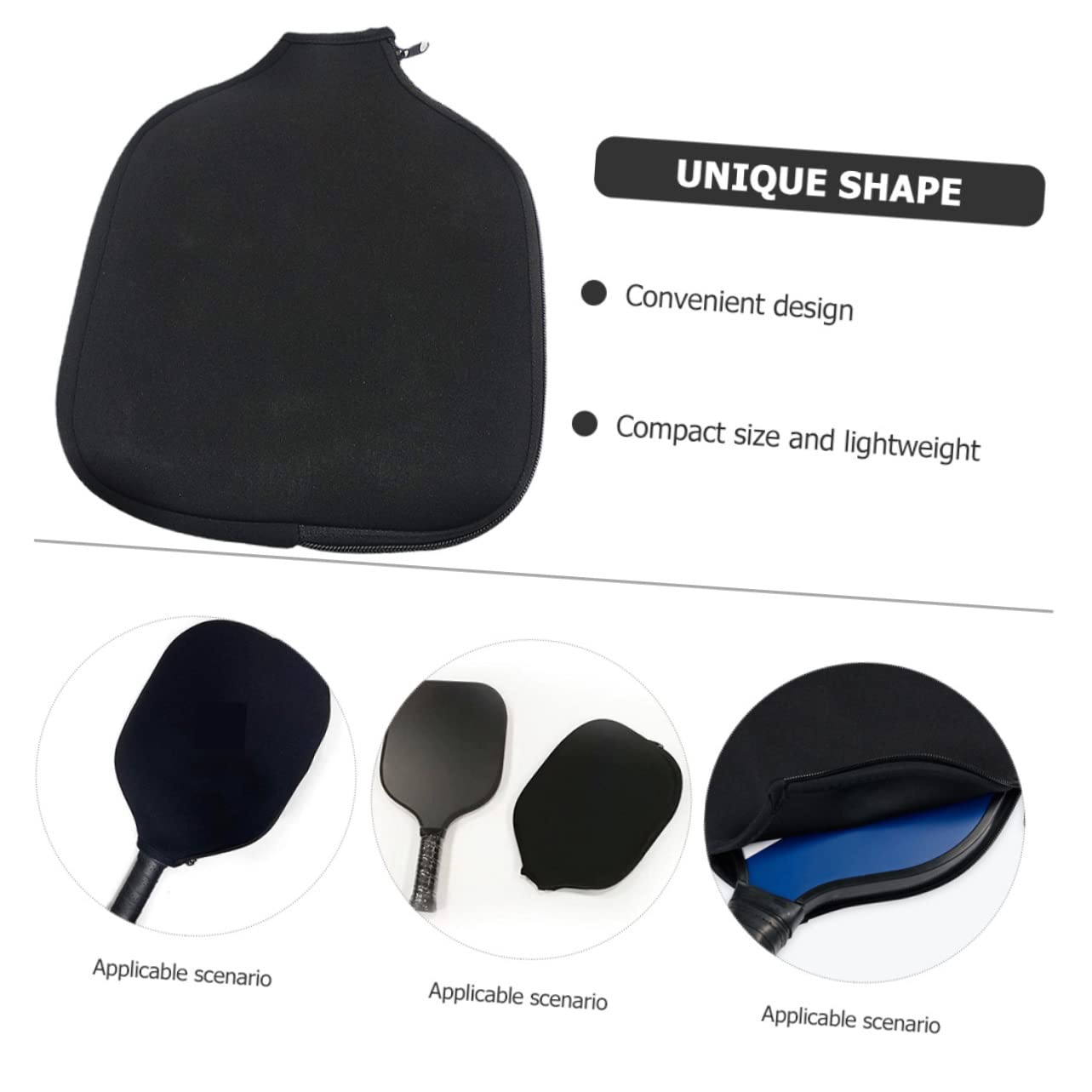 Toddmomy Protettore della Racchetta Coperture Imbottitura Copertina Palla Astuccio Protettivo Contenitori Table Tennis Bat Cover Case Materiale in Neoprene Black