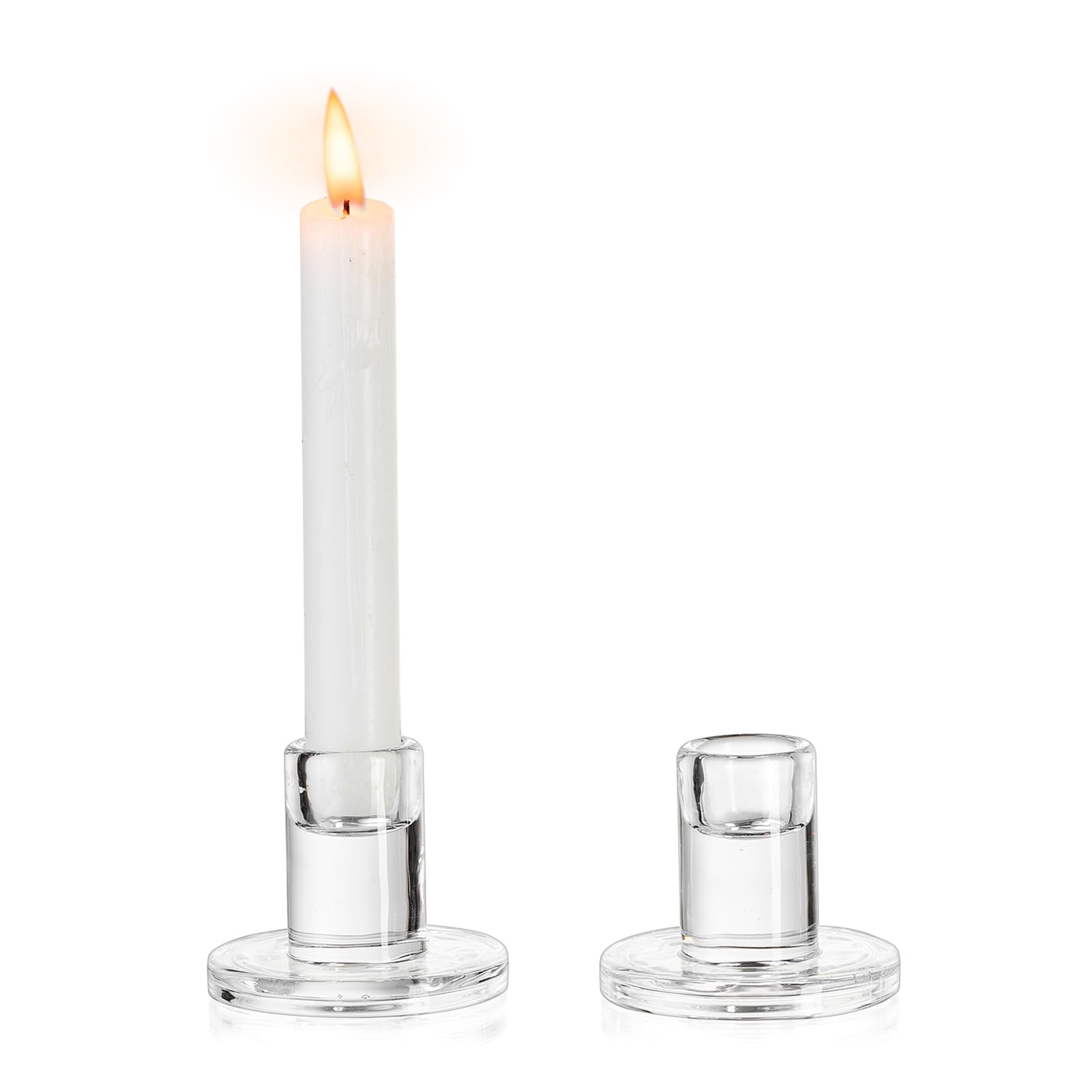 NUPTIO Glass Candlestick Candle Holders