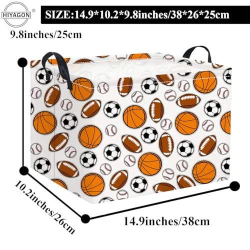 Image of Rectangular Easter Basket Baby Girl Basket Fabric Storage Bin Organizer Box Room Decor(Sports)