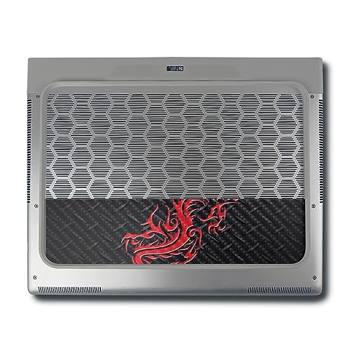 Image of MightySkins Carbon Fiber Skin Compatible with Alienware X16 R1 (2023) Full Wrap Kit - Red Dragon | Protective, Durable Textured Carbon Fiber Finish | Easy to Apply & Change Styles | Made in The USA