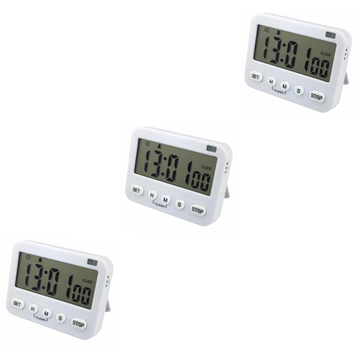 HEMOTON 3stücke Küchenuhr Mit Großem Display Stille Vibrationserinnerung Stunden Timer Und Alarmfunktion Für Schule Und Küche Ys