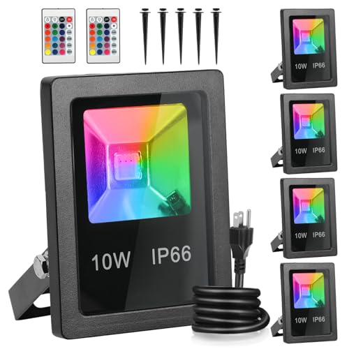 T-SUN Led Flood Light,10W RGB Color Changing...