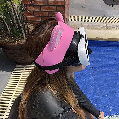 Miniatura 8 de Diadema de buceo rosa gato gatito 0.079in neopreno capucha para mujeres jóvenes cubierta de la cabeza de buceo, surf banda térmica para el pelo para