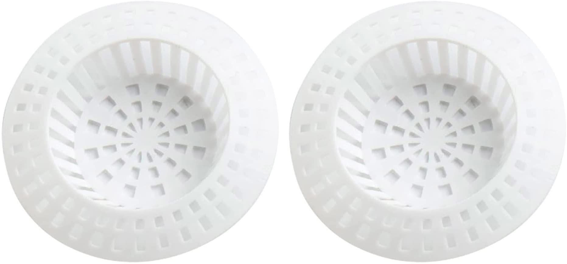 fiXte Plastic Sink Strainer - White Pack of 2. Large 70mm Diameter