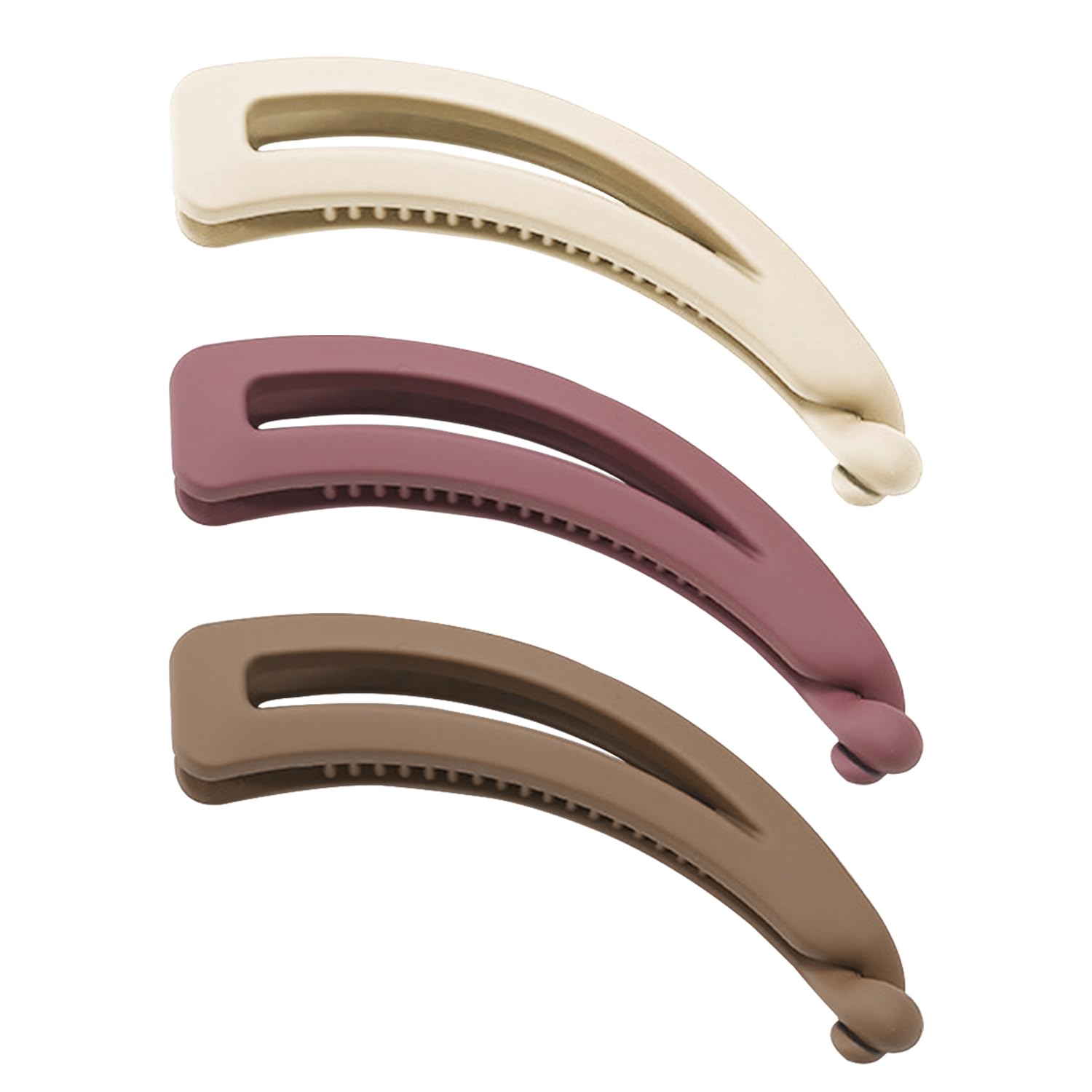 BEIBXHQQ 3-Piece Banana Hair Clips, Women's Retro Banana Hair Clips, All Hair Types, 10cm, 3 Pack, beige, light coffee, bean paste