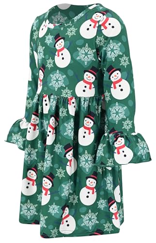 Image of Girls Long Sleeve Ruffled Dresses for Toddlers and Kids