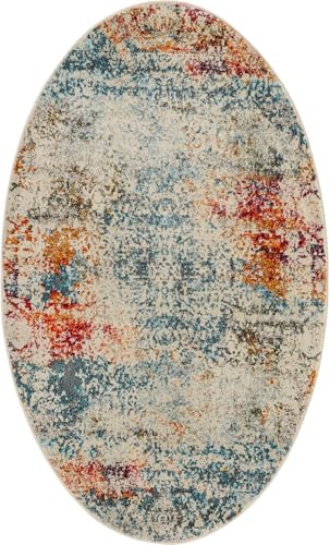 Tapete Oval Santiago 3x5 crema medio miniatura 2