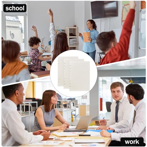 A5 Nachfüllpapier, 3 Packungen 135 Blätter Nachfüllbares Notizpapier, 6 Löcher Nachfülleinlagen Loose Notizpapier, Gepunktet Blanko Liniertem A5 Refill Leeres Papier für A5 Notizbuch (Linie)