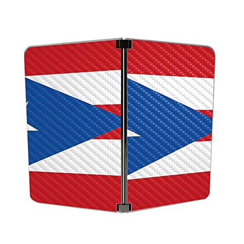 Image of MightySkins Carbon Fiber Skin for Microsoft Surface Duo - Puerto Rican Flag | Protective, Durable Textured Carbon Fiber Finish | Easy to Apply | Made in The USA