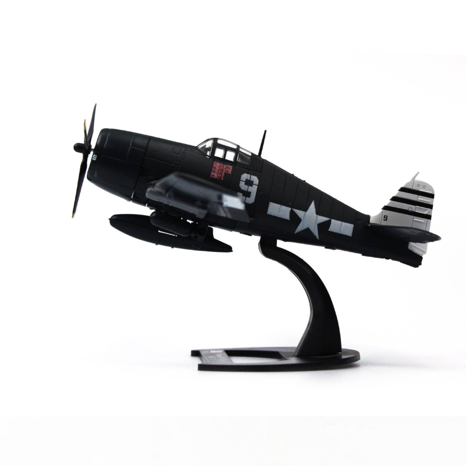 Modello Aereo F6F Aereo Bambini Modellino Aereo da Caccia Aereo da Collezione in Lega con Dettagli di Carrello E Fedele Linea Storica su Base Piatta Adatta per Scrivania Libreria Espositore
