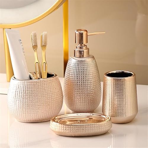 EUOUWIE Bathroom Accessories Set Ensemble d'accessoires de Salle de Bain Kit en Or Rose Ensembles d'accessoires de Salle de Bain de Luxe Porte-Savon en...