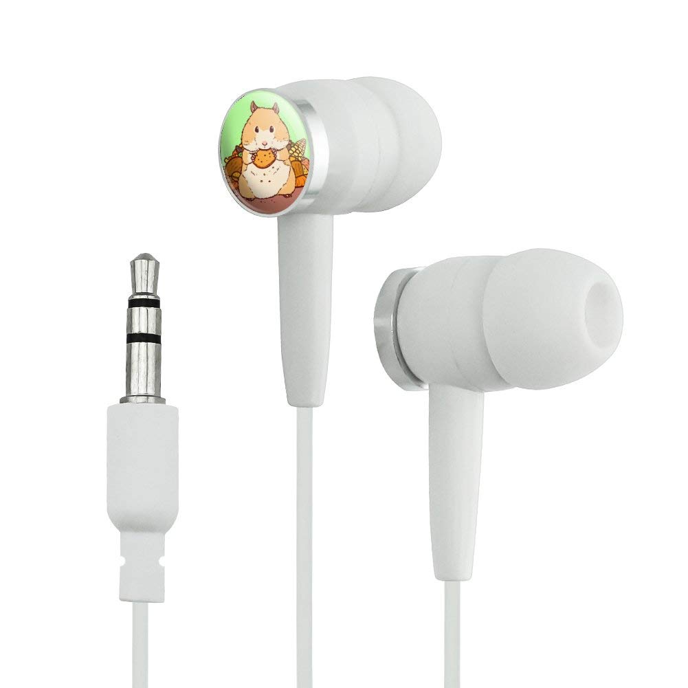 GRAPHICS & MORE Hamster Eating Stash of Food Novelty in-Ear Earbud Headphones