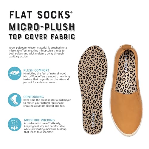 FLAT SOCKS Womens No Show Socks, Sockless Shoe Liner, No Slipping, No Stinking, Washable Barefoot Shoe Insert, Animal Print4