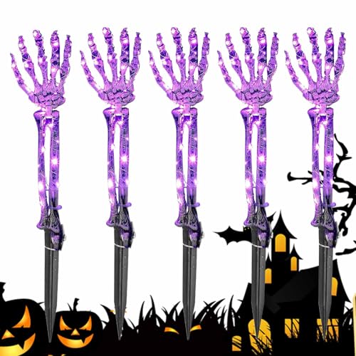 Generico Luci Da Giardino Per Sentieri, Luci da Picchetto, Lampada Scheletro Mano Halloween Impermeabile Per Viali Portico Cortile Giardino Feste