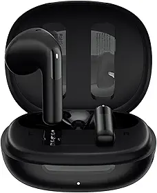 Fones de Ouvido QCY AilyBuds E10 sem fio com Áudio Hi-Res com LDAC, Bluetooth 5.4, 68ms Baixa Latência, ENC 4 Microfones, 27h de Bateria, Leve e Confortável, IPX4 à Prova D'Água, Preto