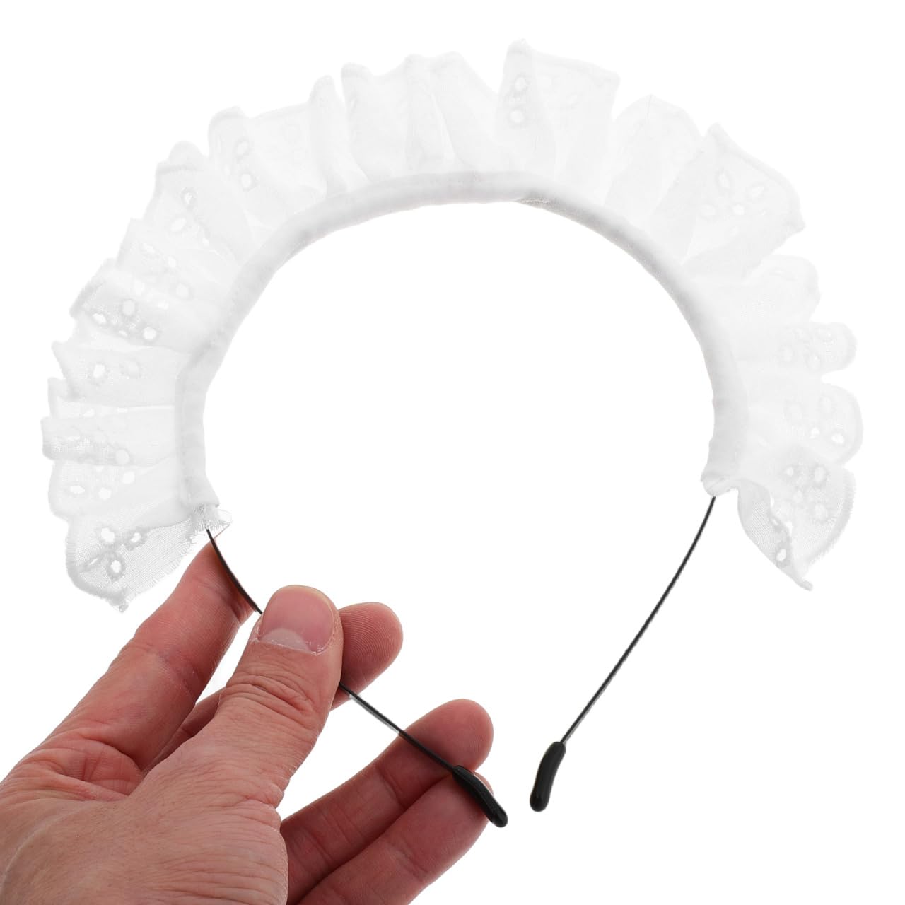 Ipetboom Maid Headband Headbands Waitress Accessories Role Playing Headband Cute Maid Headdress Lo Hair Hoop Cosplay Maid Hair Hoop Lace Band White - Image 2