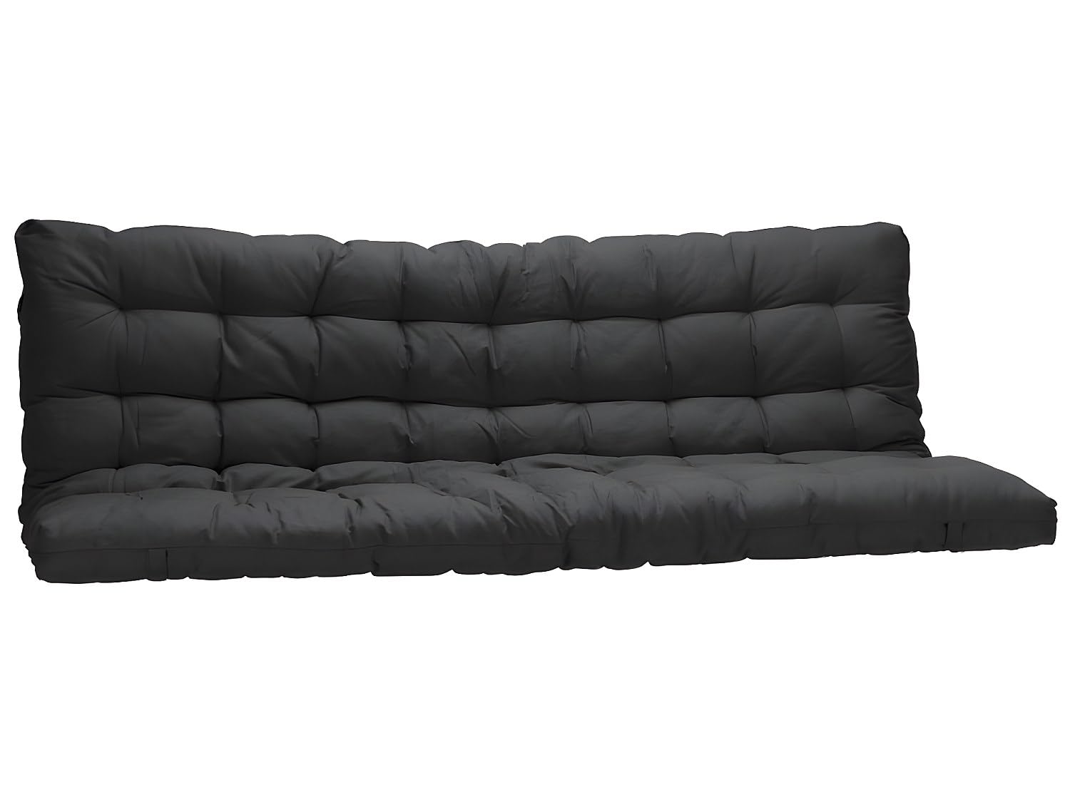 Vente-unique - Lit Mezzanine 90 x 190 cm - avec Banquette Convertible - Métal - Argent + Futon Noir - MODULO V